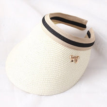 Load image into Gallery viewer, 2019 New Women&#39;s Sun Hats Handmade Straw Visor Caps Parent-Child Summer Hat Empty Top Beach Hat
