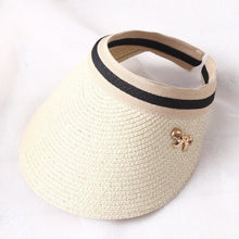 Load image into Gallery viewer, 2019 New Women&#39;s Sun Hats Handmade Straw Visor Caps Parent-Child Summer Hat Empty Top Beach Hat
