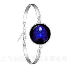 Load image into Gallery viewer, Libra/Scorpio/Sagittarius/Capricorn/Aquarius/Pisces Zodiac Signs Bracelet Retro 12 Constellations Cabochon Glass Gem Birthday
