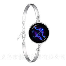 Load image into Gallery viewer, Libra/Scorpio/Sagittarius/Capricorn/Aquarius/Pisces Zodiac Signs Bracelet Retro 12 Constellations Cabochon Glass Gem Birthday
