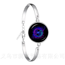 Load image into Gallery viewer, Libra/Scorpio/Sagittarius/Capricorn/Aquarius/Pisces Zodiac Signs Bracelet Retro 12 Constellations Cabochon Glass Gem Birthday
