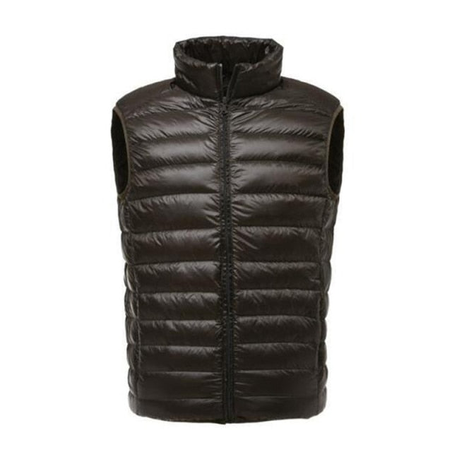 Covrlge Casual Light Men Down Vest Top Selling Zipper Big Size New Arrival 6 Colors Male White Duck Down Vest MWB014