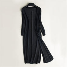Load image into Gallery viewer, Women Midi Long Cardigan Summer Autumn Thin Silk Knitted Cardigans Female Casual Loose Sweater Coat Jacket Plus Size 2XL AB1426
