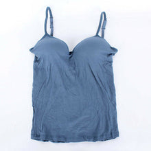 Load image into Gallery viewer, Women Padded Bra  Spaghetti Strap V Neck Vest Cami Tank Tops Shirt Blouse
