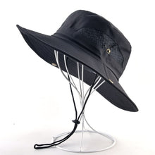 Load image into Gallery viewer, Solid color sun hats for men Outdoor Fishing cap Wide Brim Anti-UV beach caps women Bucket hat Summer Hiking camping bone gorros
