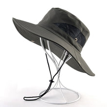 Load image into Gallery viewer, Solid color sun hats for men Outdoor Fishing cap Wide Brim Anti-UV beach caps women Bucket hat Summer Hiking camping bone gorros
