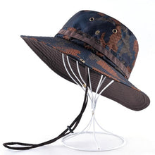 Load image into Gallery viewer, Solid color sun hats for men Outdoor Fishing cap Wide Brim Anti-UV beach caps women Bucket hat Summer Hiking camping bone gorros
