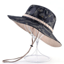 Load image into Gallery viewer, Solid color sun hats for men Outdoor Fishing cap Wide Brim Anti-UV beach caps women Bucket hat Summer Hiking camping bone gorros
