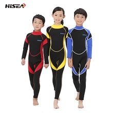 Load image into Gallery viewer, Hisea wetsuits kids 3/2mm neoprene boys girls wetsuit full body Surfing Snorkling Spring swimming suit
