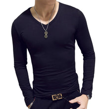 Load image into Gallery viewer, 2020 Elastic Mens T-Shirt O-Neck Round Neck Long Sleeve Men T-Shirt For Male Lycra And Cotton T-Shirts Man Clothing
