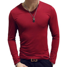 Load image into Gallery viewer, 2020 Elastic Mens T-Shirt O-Neck Round Neck Long Sleeve Men T-Shirt For Male Lycra And Cotton T-Shirts Man Clothing
