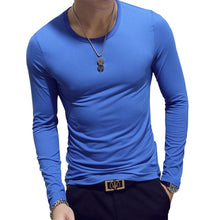 Load image into Gallery viewer, 2020 Elastic Mens T-Shirt O-Neck Round Neck Long Sleeve Men T-Shirt For Male Lycra And Cotton T-Shirts Man Clothing
