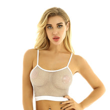 Load image into Gallery viewer, iiniim Women Hollow Out Crop Top Femme 2018 See-through Clubwear Strappy Mesh Bralette Short Sleeveless Vest Crop Tank Top
