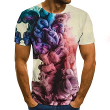 Load image into Gallery viewer, 2020 new flame men&#39;s T-shirt summer fashion short-sleeved 3D round neck tops smoke element shirt trendy men&#39;s T-shirt
