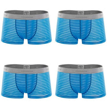 Load image into Gallery viewer, 4pcs/lot Men&#39;s underwear boxer shorts transparent stripes sex appeal underwear personality four corners breathable pants
