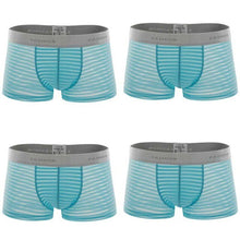 Load image into Gallery viewer, 4pcs/lot Men&#39;s underwear boxer shorts transparent stripes sex appeal underwear personality four corners breathable pants
