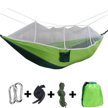 Load image into Gallery viewer, Outdoor Camping Hammocks with Mosquito Net 1-2 Person Portable Travel Camping Fabric Hanging Swing Hammocks Bed Garden Furniture
