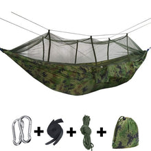 Load image into Gallery viewer, Outdoor Camping Hammocks with Mosquito Net 1-2 Person Portable Travel Camping Fabric Hanging Swing Hammocks Bed Garden Furniture

