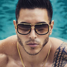 Load image into Gallery viewer, New Fashion Big Frame Sunglasses Men Square  Metal Sun Glasses Women Retro Sun Glasses Vintage High Quality Gafas Oculos De Sol
