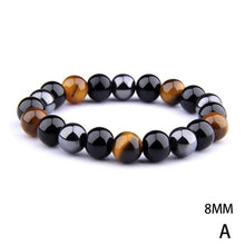 Load image into Gallery viewer, Fashion Natural Stone Bracelet Tiger Eye Triple Protection Hematite and Black Obsidian Bracelet
