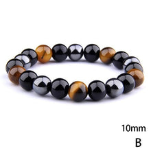 Load image into Gallery viewer, Fashion Natural Stone Bracelet Tiger Eye Triple Protection Hematite and Black Obsidian Bracelet
