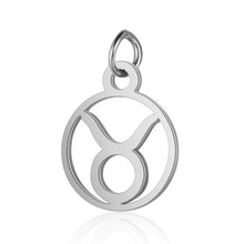 Load image into Gallery viewer, Stainless Steel Zodiac Necklace Pendant Anti-Corrosion 12 Constellation Pendant Necklace Hollow Small Round Zodiac Charm Jewelry
