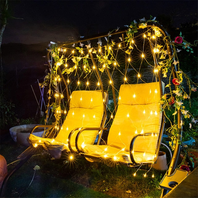 2x2m 3x2m 6x4m Outdoor Garden Led Mesh Net Fairy String Light Christmas Holiday Wedding Party Window Curtain Garland Lights