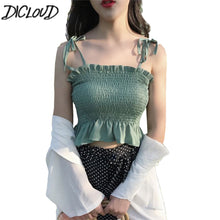Load image into Gallery viewer, DICLOUD Solid Tie Bow Camis Streetwear Tube Top Women Fashion Ruched Pleated Crop Top Sexy Bustier Tees Feamle TankTops Camisole
