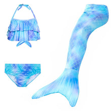 Load image into Gallery viewer, 3PCS/Set The Little Mermaid Tail Costume Children Mermaid Tail Cosplay Kids Girl Fancy Swimsuit Halloween Costume No Flipper
