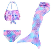 Load image into Gallery viewer, 3PCS/Set The Little Mermaid Tail Costume Children Mermaid Tail Cosplay Kids Girl Fancy Swimsuit Halloween Costume No Flipper

