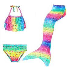 Load image into Gallery viewer, 3PCS/Set The Little Mermaid Tail Costume Children Mermaid Tail Cosplay Kids Girl Fancy Swimsuit Halloween Costume No Flipper
