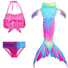 Load image into Gallery viewer, 3PCS/Set The Little Mermaid Tail Costume Children Mermaid Tail Cosplay Kids Girl Fancy Swimsuit Halloween Costume No Flipper
