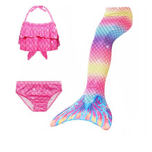 Load image into Gallery viewer, 3PCS/Set The Little Mermaid Tail Costume Children Mermaid Tail Cosplay Kids Girl Fancy Swimsuit Halloween Costume No Flipper

