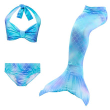 Load image into Gallery viewer, 3PCS/Set The Little Mermaid Tail Costume Children Mermaid Tail Cosplay Kids Girl Fancy Swimsuit Halloween Costume No Flipper
