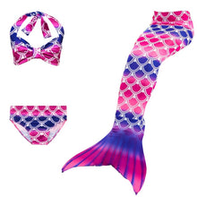 Load image into Gallery viewer, 3PCS/Set The Little Mermaid Tail Costume Children Mermaid Tail Cosplay Kids Girl Fancy Swimsuit Halloween Costume No Flipper
