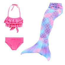 Load image into Gallery viewer, 3PCS/Set The Little Mermaid Tail Costume Children Mermaid Tail Cosplay Kids Girl Fancy Swimsuit Halloween Costume No Flipper
