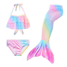 Load image into Gallery viewer, 3PCS/Set The Little Mermaid Tail Costume Children Mermaid Tail Cosplay Kids Girl Fancy Swimsuit Halloween Costume No Flipper
