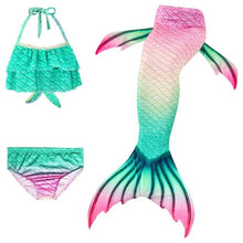 Load image into Gallery viewer, 3PCS/Set The Little Mermaid Tail Costume Children Mermaid Tail Cosplay Kids Girl Fancy Swimsuit Halloween Costume No Flipper
