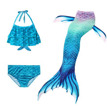 Load image into Gallery viewer, 3PCS/Set The Little Mermaid Tail Costume Children Mermaid Tail Cosplay Kids Girl Fancy Swimsuit Halloween Costume No Flipper
