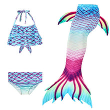 Load image into Gallery viewer, 3PCS/Set The Little Mermaid Tail Costume Children Mermaid Tail Cosplay Kids Girl Fancy Swimsuit Halloween Costume No Flipper
