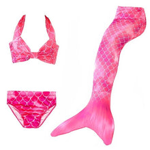 Load image into Gallery viewer, 3PCS/Set The Little Mermaid Tail Costume Children Mermaid Tail Cosplay Kids Girl Fancy Swimsuit Halloween Costume No Flipper
