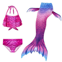Load image into Gallery viewer, 3PCS/Set The Little Mermaid Tail Costume Children Mermaid Tail Cosplay Kids Girl Fancy Swimsuit Halloween Costume No Flipper
