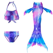 Load image into Gallery viewer, 3PCS/Set The Little Mermaid Tail Costume Children Mermaid Tail Cosplay Kids Girl Fancy Swimsuit Halloween Costume No Flipper
