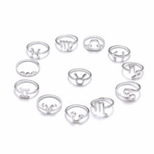 Load image into Gallery viewer, New Couple Ring Set Gold Sliver Zodiac Sign Rings Set For Women Vintage 12 Constellations Rings Female Statement Fashion Jewelry
