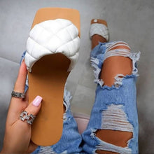 Load image into Gallery viewer, Flat Sandals Ladies Summer Outdoor Fashion Leather Flat Shoes Round Toe Elegent Slipper Adjustable Buckle Strap Casual sandals
