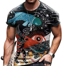Load image into Gallery viewer, SHUJIN Summer Mens Oversized Vintage Short Sleeve T Shirts Fashion Harajuku Ethnic Printed O Collared Tshirts Camiseta Mujer

