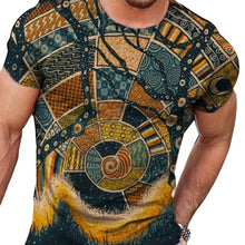 Load image into Gallery viewer, SHUJIN Summer Mens Oversized Vintage Short Sleeve T Shirts Fashion Harajuku Ethnic Printed O Collared Tshirts Camiseta Mujer
