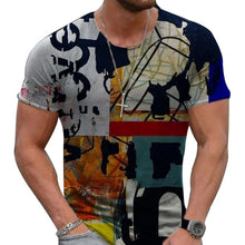 Load image into Gallery viewer, SHUJIN Summer Mens Oversized Vintage Short Sleeve T Shirts Fashion Harajuku Ethnic Printed O Collared Tshirts Camiseta Mujer
