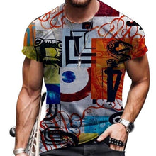 Load image into Gallery viewer, SHUJIN Summer Mens Oversized Vintage Short Sleeve T Shirts Fashion Harajuku Ethnic Printed O Collared Tshirts Camiseta Mujer
