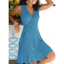 Load image into Gallery viewer, New Casual Polka Dot Dress Women V Neck Sleeveless Bandage Beach Dress Summer Bohemian Dresses For Women Plus Size Clothes S-5XL
